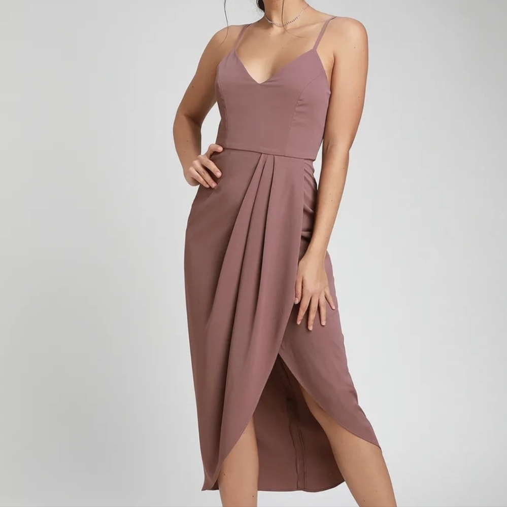 Lulu's Reinette Mauve Purple Midi Dress